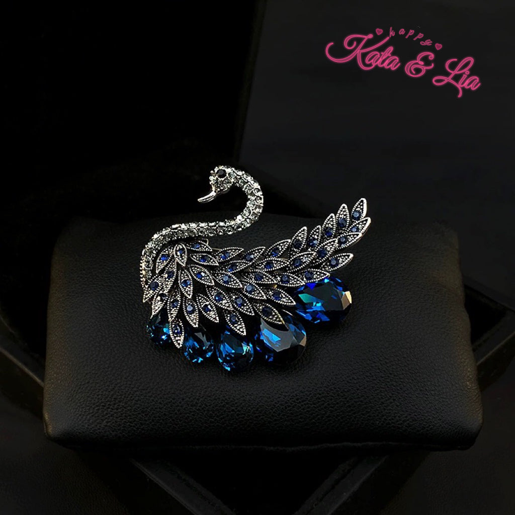 Regal Elegance Swan Brooch