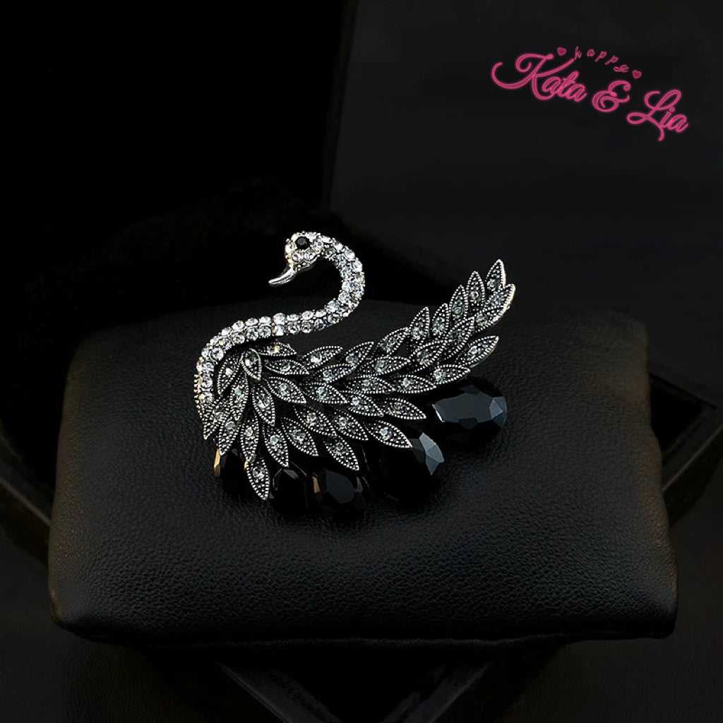 Regal Elegance Swan Brooch