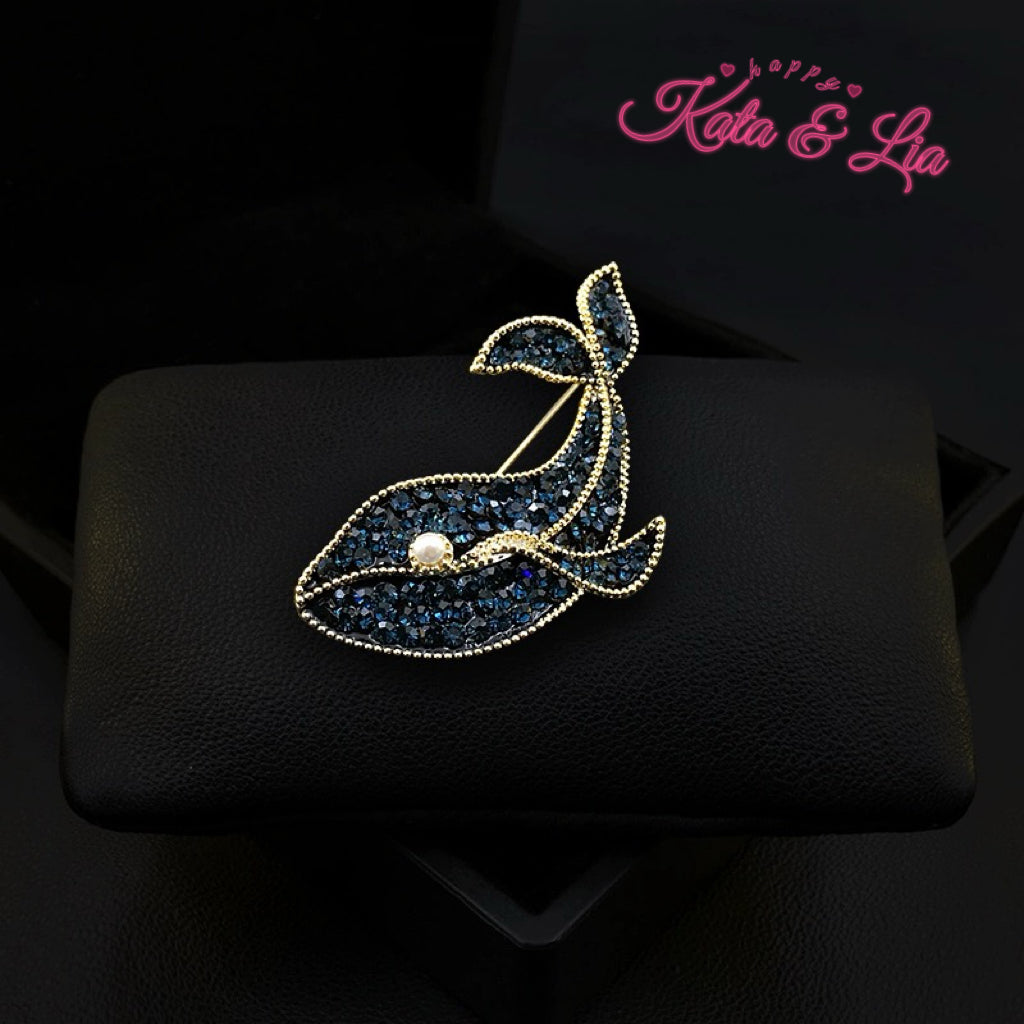 Elegant Whale Brooch