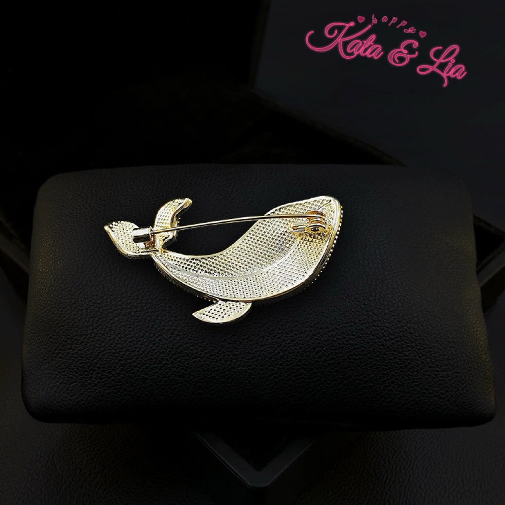 Elegant Whale Brooch